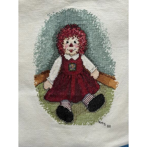 Handmade Raggedy Ann & Andy Tapestry & Quilted Pillow Set 16x16 - Picture 11 of 12